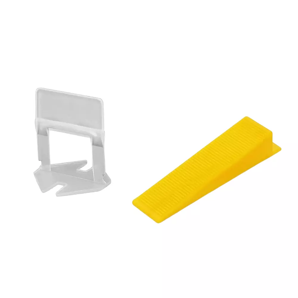 GETANYWAY 100 Pcs Tile leveling Spacer Clips With 50 Pcs Wedge 3 mm (0.11 inch) Line Level Non Magnetic PVC