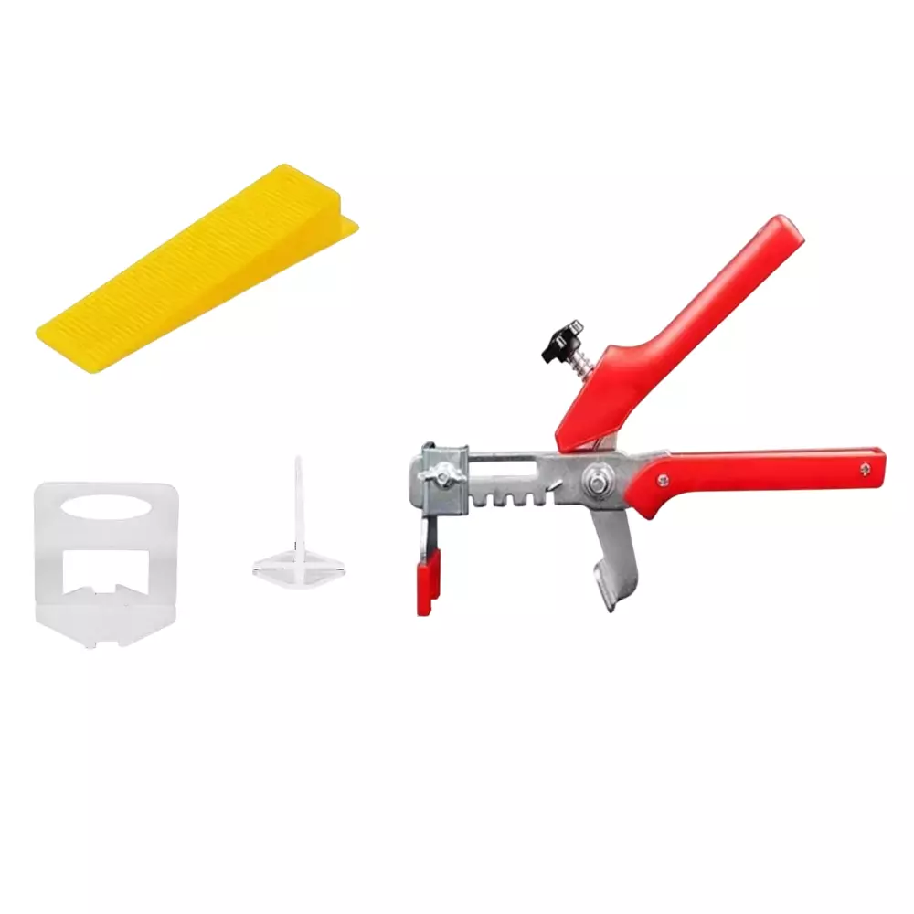 FLAMINGO ENTERPRISE Tile Leveling System Kit 1 Multi-Utility Plier Red 100 Wedges 200 Clips 3 mm Spacing, FM-533