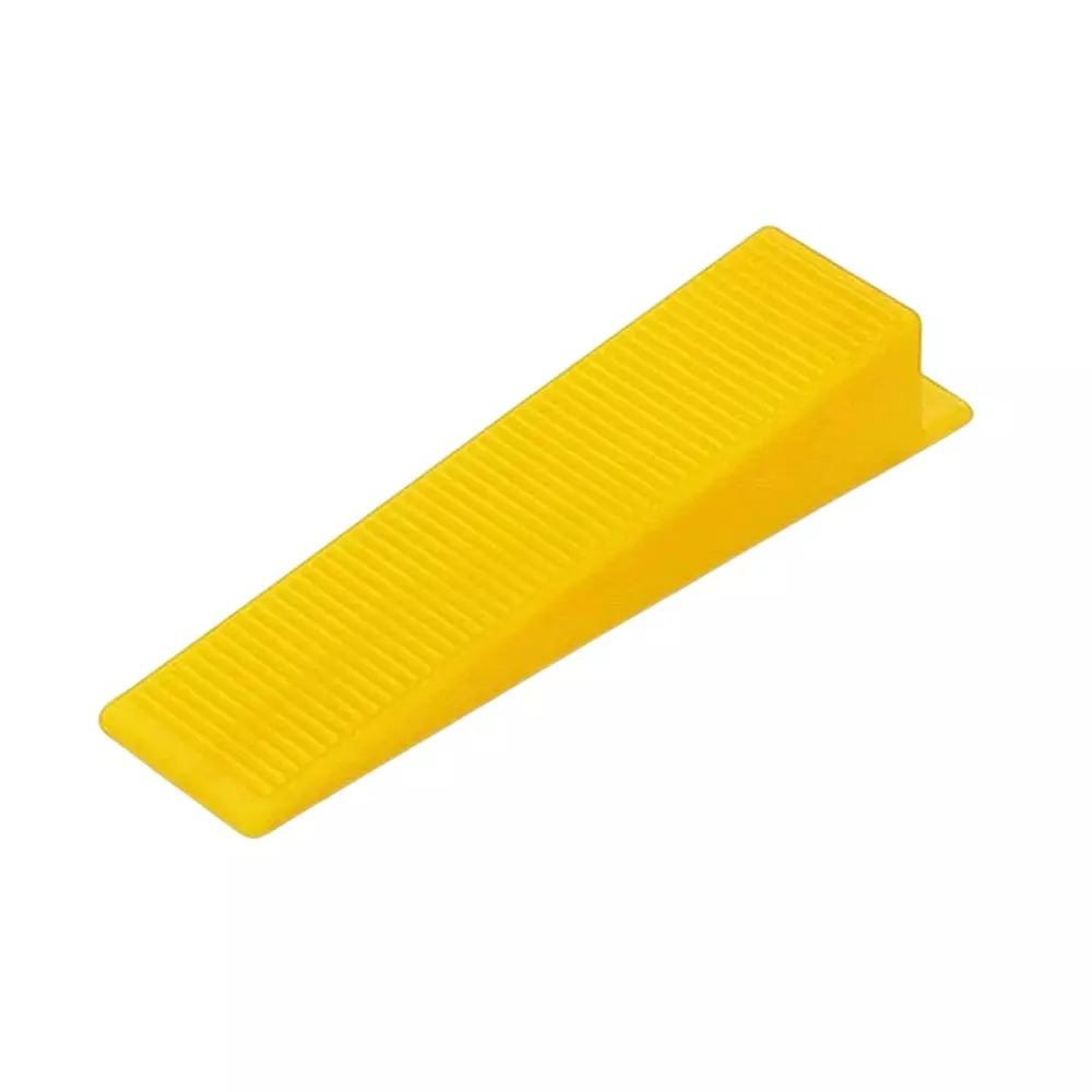 FLAMINGO ENTERPRISE Tile Leveling System Kit 100 Wedges and 100 Clip Non-Magnetic Yellow & White 10 cm Length, FM-398