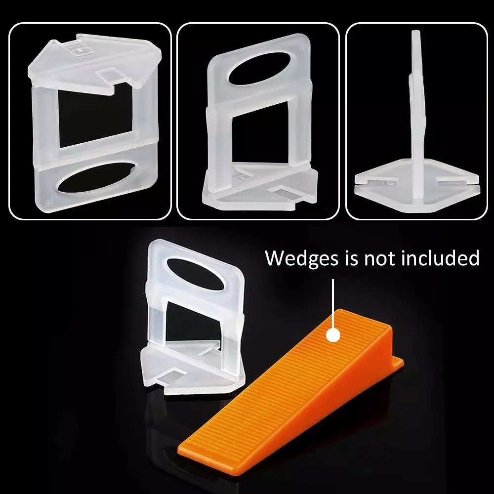 FLAMINGO ENTERPRISE Tile Leveling Clips with Lever Tool Non-Magnetic White 3 mm Clip 4 cm Length (Pack of 100 pcs), FM-418