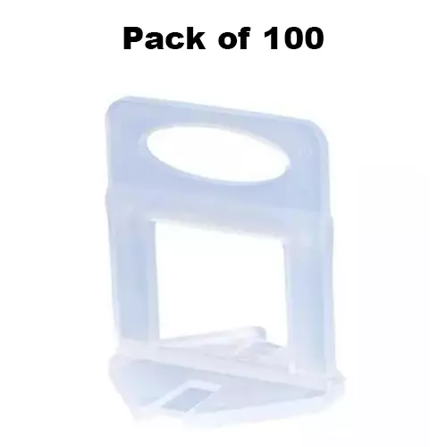 FLAMINGO ENTERPRISE Tile Leveling Clips with Lever Tool Non-Magnetic White 3 mm Clip 4 cm Length (Pack of 100 pcs), FM-418