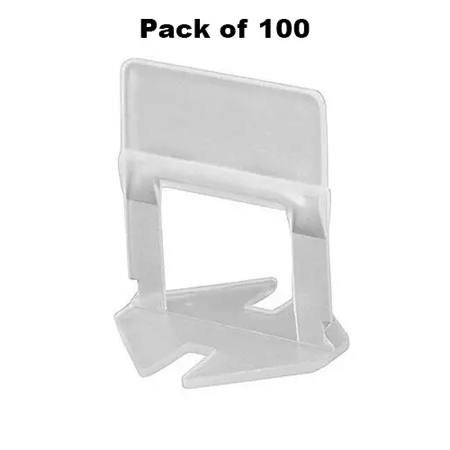 FLAMINGO ENTERPRISE Tile Leveling Clip Spacer 4 mm Durable Plastic White 2 cm Length, FM-355 (Pack of 100)
