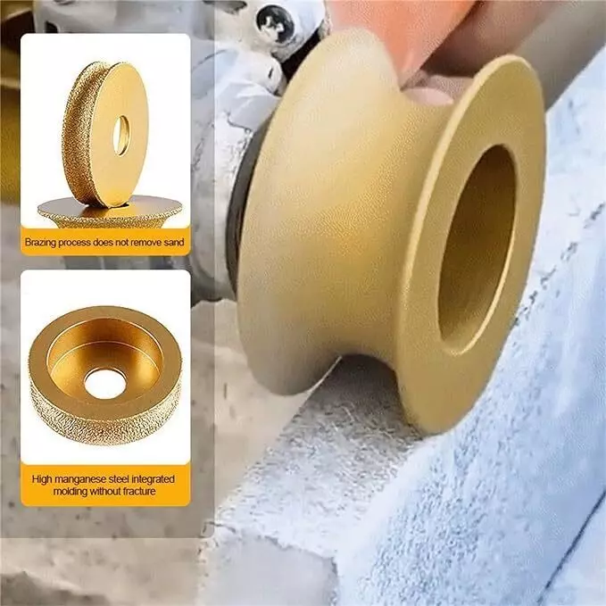 FLAMINGO ENTERPRISE Brazing Granite Molding Wheel with Lever Tool 20 mm Dia. 20 mm Bore Size Iron Gold, FM-480