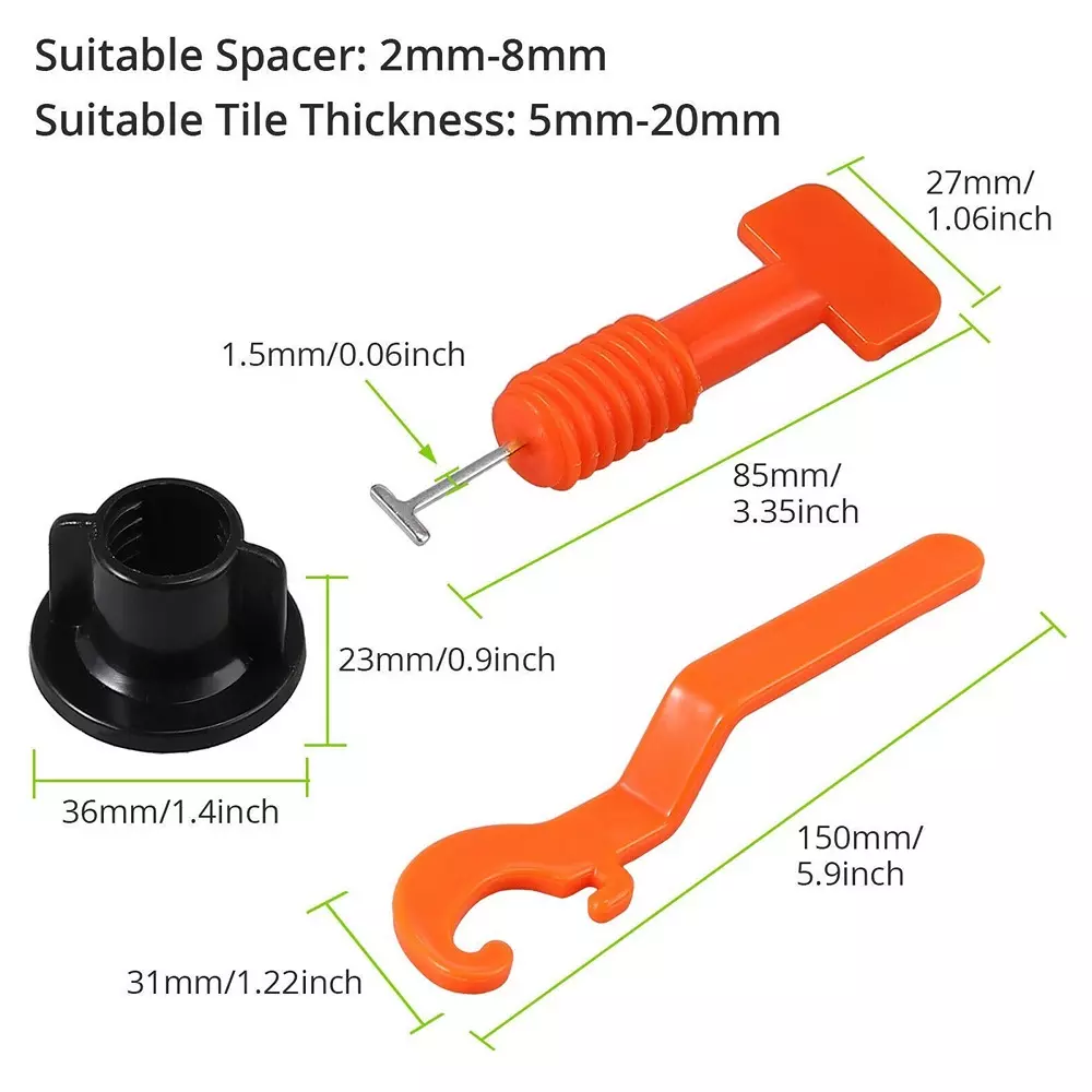 FLAMINGO ENTERPRISE 50 Pcs Reusable Tile Leveling System with Tool Lever 4 cm Non-Magnetic Multicolor, FM-448