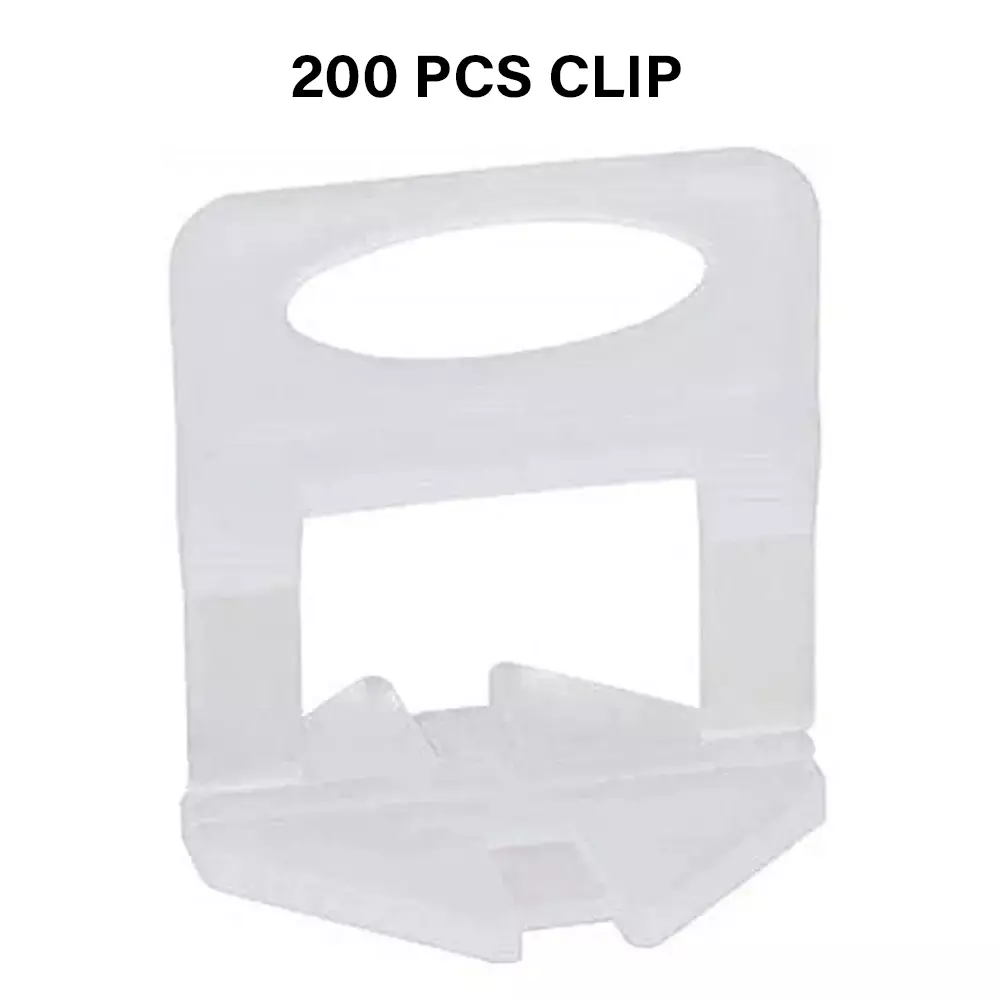 SUNELITE Tile Leveling Clip Plastic Hand Grip White 3 mm (Clip) Thickness 4 cm Length, (Pack of 200 Pcs)