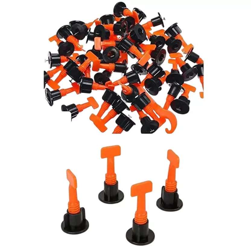 Helmik 7.5 cm Reusable Tile Leveling System kit with Special Wrench (Pack of 50 Pcs)