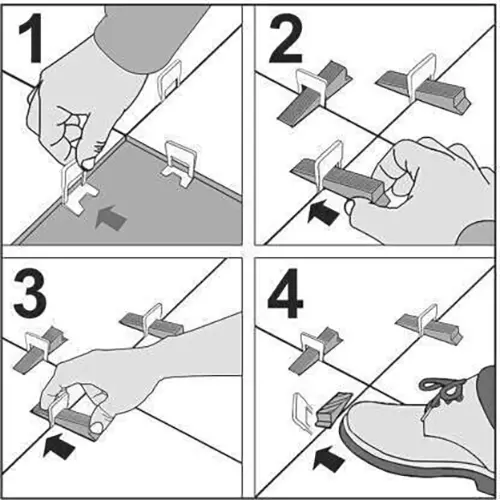 GETANYWAY Tile Levelling Spacer Clips 4 mm (0.15 inch) Post Level Non Magnetic PVC (Pack of 150)