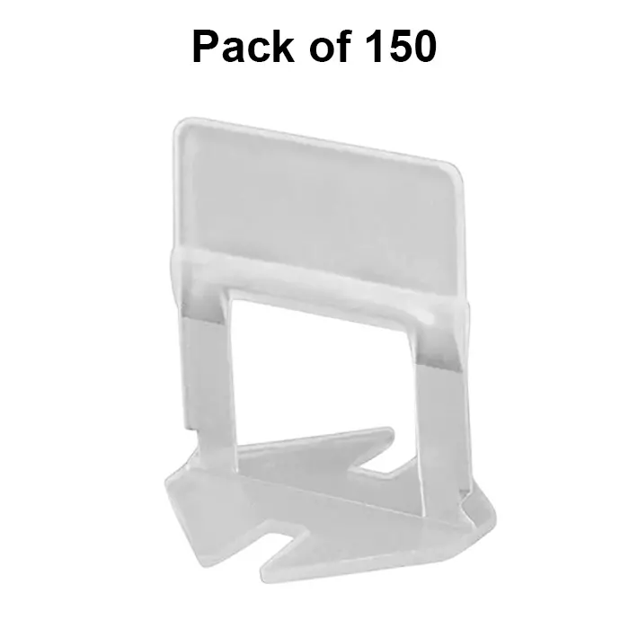 GETANYWAY Tile Levelling Spacer Clips 4 mm (0.15 inch) Post Level Non Magnetic PVC (Pack of 150)