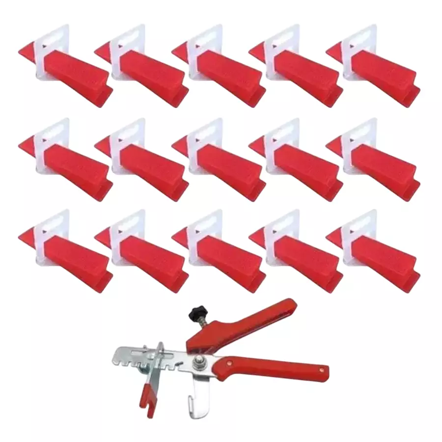 NEWHANDTOOLS Tile Levelling System Includes 100 Wedge, 200 Clips 3 mm, 1 Spacer Lever Tool Length 5 cm