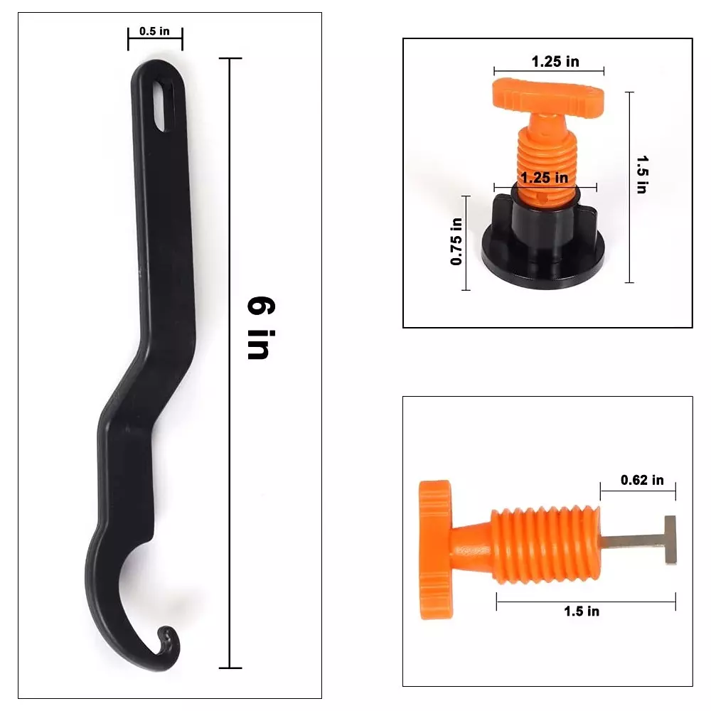 FLAMINGO ENTERPRISE 50 Pcs Tile Leveling System & Leveler Needle Line with Level Tool 1.5 mm Non-Magnetic Orange & Black 9 cm Length, FM-258