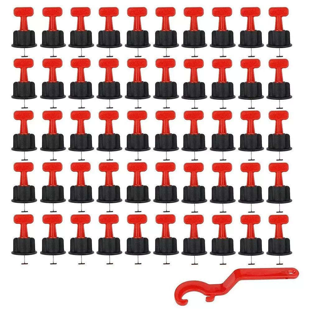 FLAMINGO ENTERPRISE 50 Pcs Tile Leveling System with Lever Tool 1.5 mm Non-Magnetic Multicolor 2 cm Length, FM-376