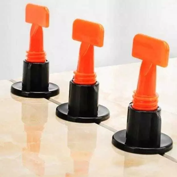FLAMINGO ENTERPRISE 50 Pcs Tile Leveling System Kit with Special Wrench 1.5 mm Non-Magnetic Multicolor 7.5 cm Length, FM-263