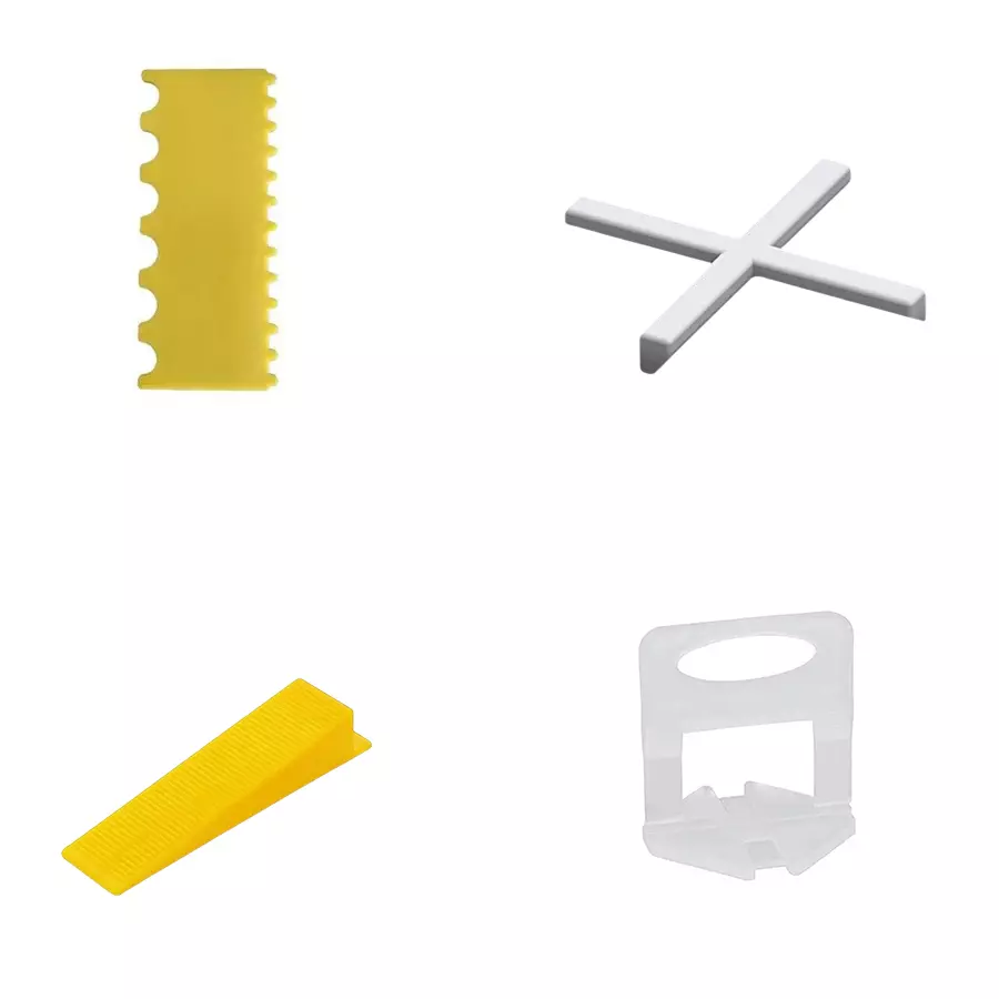 SUNELITE Tile Leveling Wedge and Clip with Tile Spacer Plastic Hand Grip Yellow & White 5 cm Length