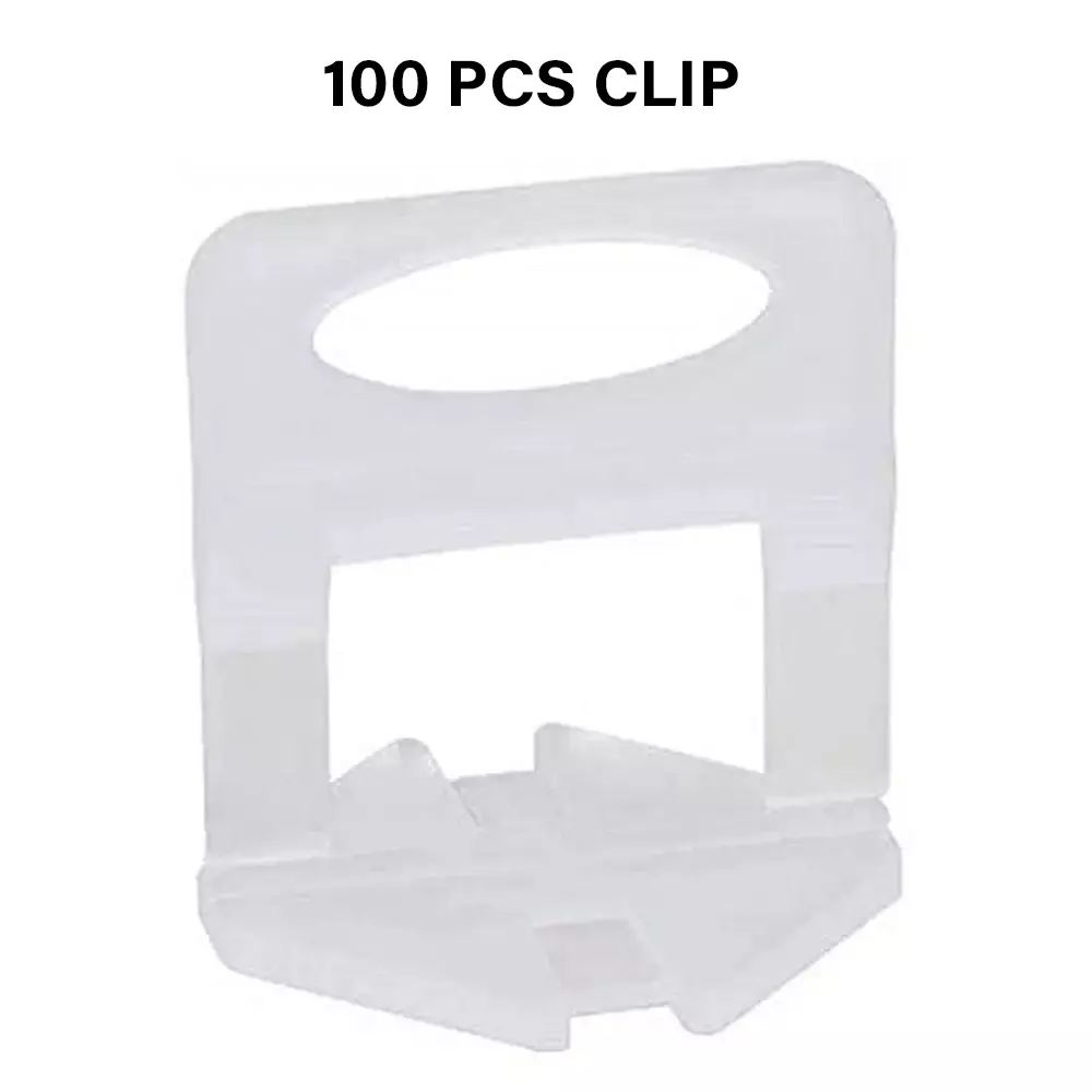 SUNELITE Tile Leveling Clip Plastic Hand Grip White 3 mm (Clip) Thickness 4 cm Length, (Pack of 100 Pcs)