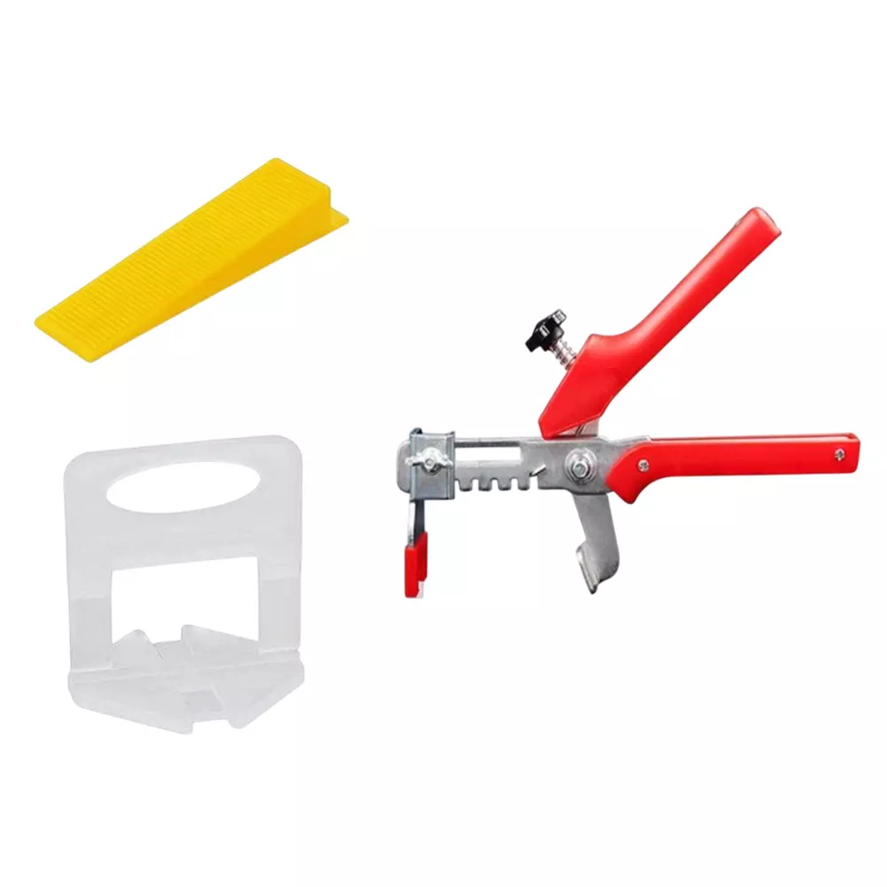 OLLSET Tile Locator Leveling System Kit 100 Pcs Wedges, 200 Pcs Clips with Floor Plier 3 mm Thickness