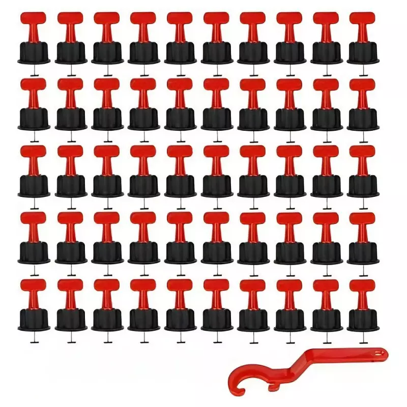 FLAMINGO ENTERPRISE 50 Pcs Reusable Tile Leveling System Kit with Leveler Needle 4 cm Non-Magnetic Multicolor, FM-372