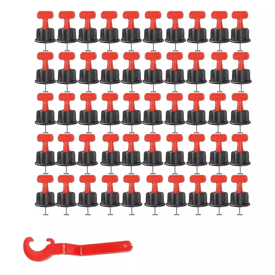 Fairmate Tile Leveling System Leveler Needle Kit Plastic & Steel 4 cm Length Black & Red 22 mm Thickness Hand Grip for Home & Professional Use
