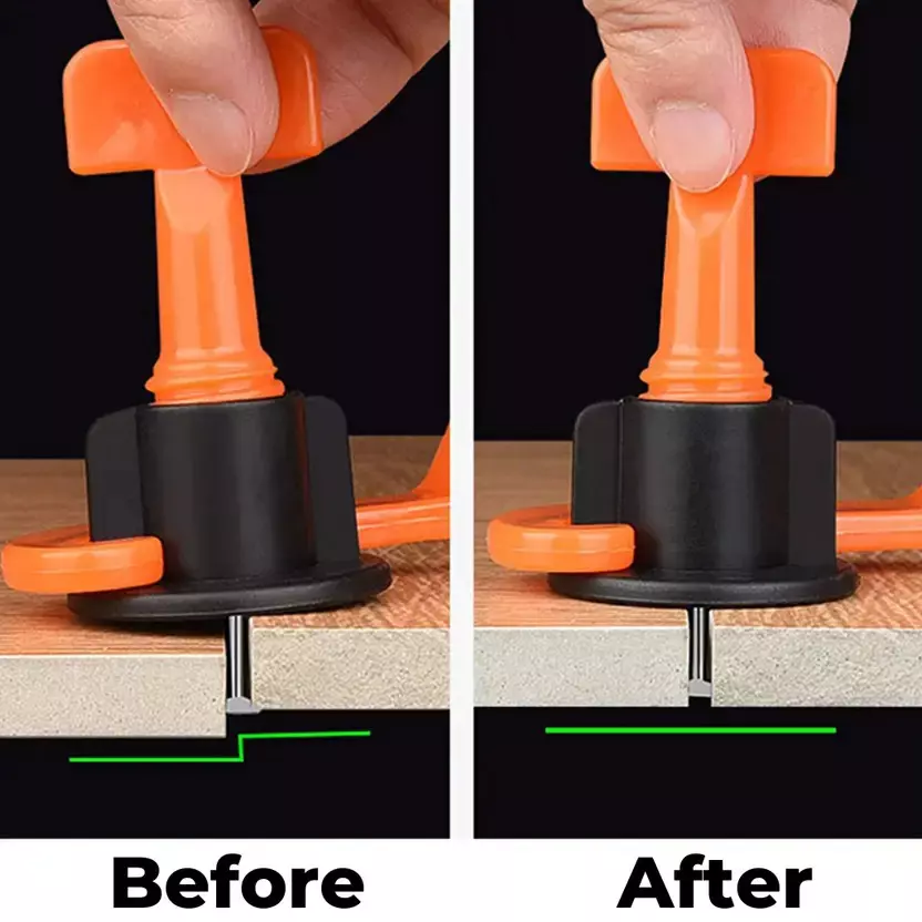 GENERIC Tile Levelling System Jack with Wrench Orange & Black Plastic Hand Grip for Home & Professional Use, (50 Pcs Jack, 1 Pc Wrench)