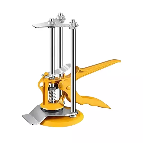 DISHATOOLS Tile Lifting Leveler Adjuster Positioner Yellow & Silver 22 cm Length Steel & Iron Hand Grip for Home & Professional Use