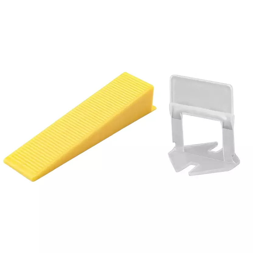 Fairmate New Reusable Leveling  50 Pcs Wedges & 50 Pcs Clip Kit Non Magnetic Plastic 9 cm Length Yellow for Home & Professional Use