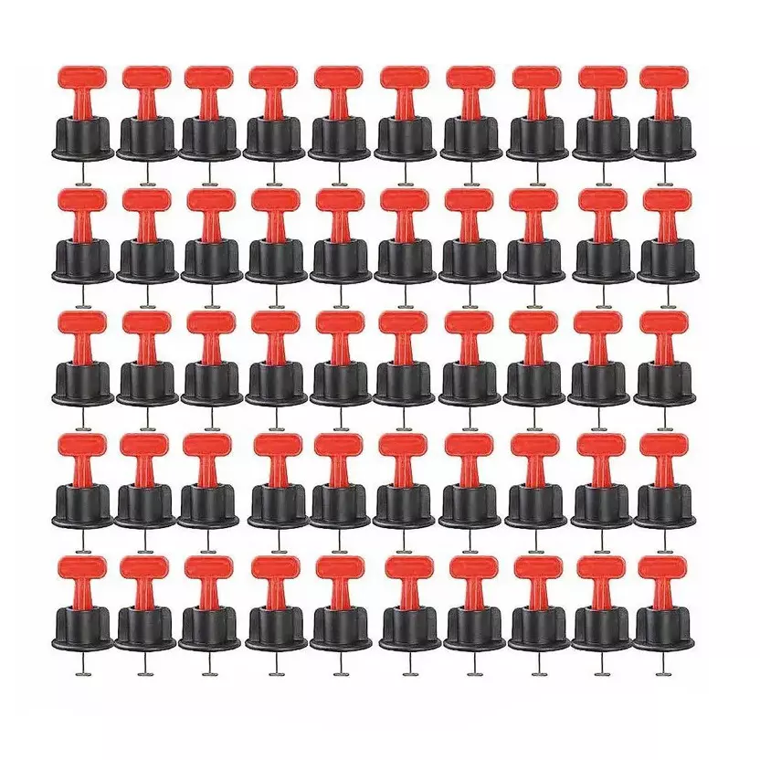Fairmate Tile Leveling System Plastic & Steel 4 cm Length Black & Red 22 mm Thickness Hand Grip for Home & Professional Use, (Pack of 50 Pcs)