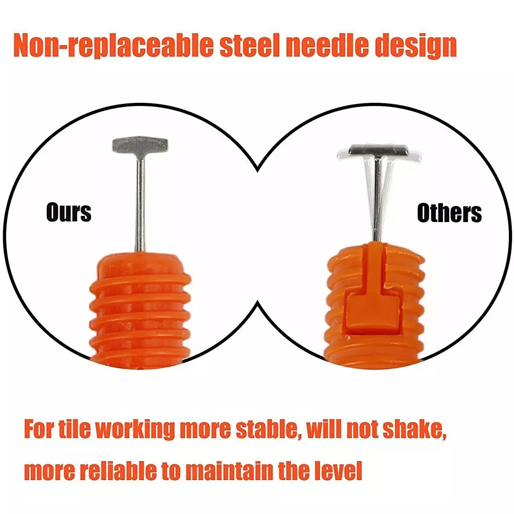 Sherni Tile Leveler Spacers 7.5 cm Length Orange & Black (Pack of 50 Pcs)