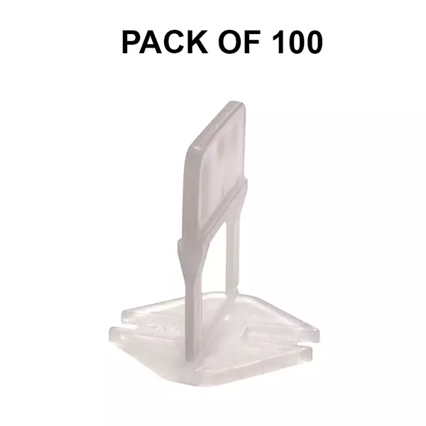 TileMaster Tile Levelling Spacer Clips Post Level Non-Magnetic Durable Plastic White 3 mm Clip Size & 71 cm Length, TM-133 (Pack of 100 Pcs)