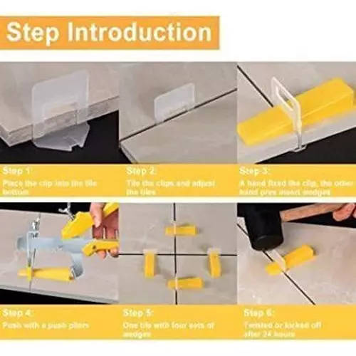 TileMaster Tile Levelling Spacer Clips Post Level Non-Magnetic Durable Plastic White 3 mm Clip Size & 71 cm Length, TM-133 (Pack of 100 Pcs)