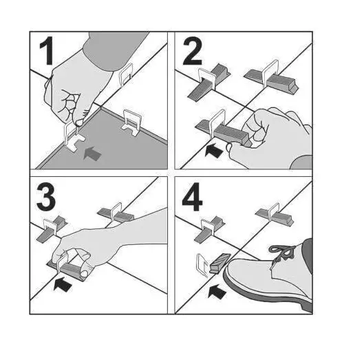 TileMaster Tile Levelling Spacer Clips Post Level Non-Magnetic Durable Plastic White 3 mm Clip Size & 71 cm Length, TM-133 (Pack of 100 Pcs)