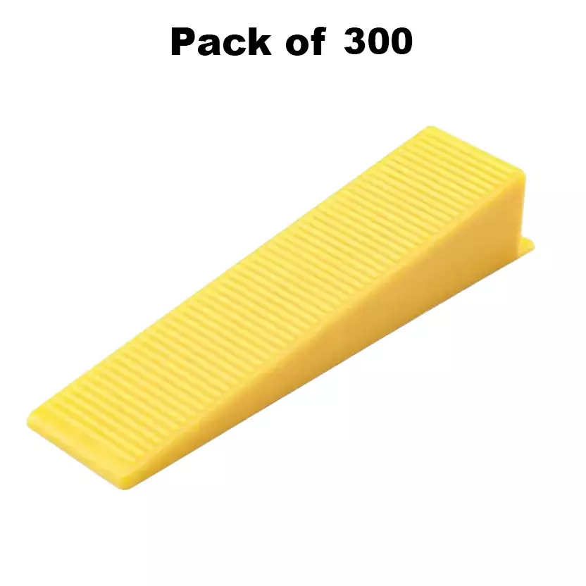 Fairmate New Reusable Leveling Wedges Non Magnetic Plastic 9 cm Length Yellow for Home & Professional Use, (Pack of 300 Pcs)