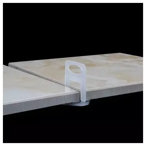 FLAMINGO ENTERPRISE Tile Leveling Clip Spacer 3 mm Durable Plastic White 2 cm Length, FM-439 (Pack of 100)