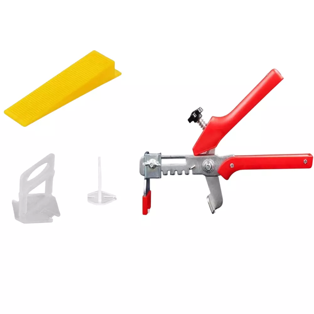 FLAMINGO ENTERPRISE Tile Leveler Kit 100 Pcs Wedge, 200 Clip Spacer & Plier Combo 3 mm Durable Plastic Multiple Color 4.1 cm Length, FM-545