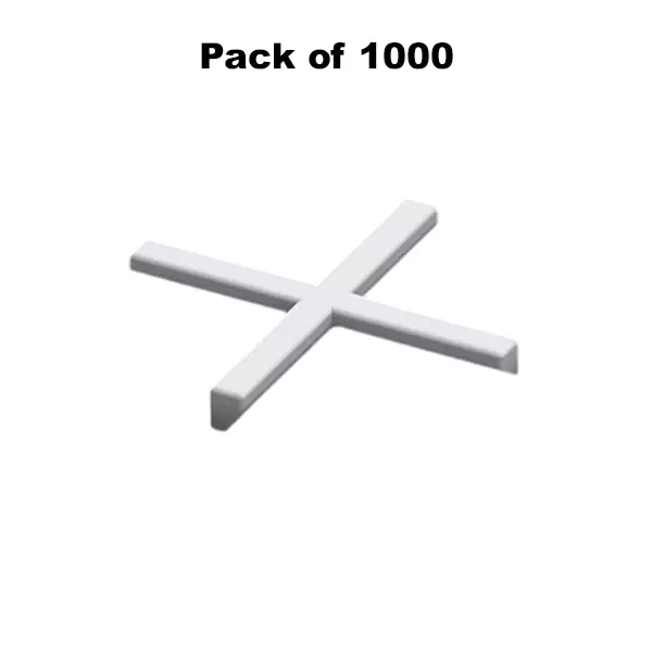 TileMaster Tile Leveling Spacer 2 mm Non-Magnetic Durable Plastic White 2 cm Length TM-251 (Pack of 1000)
