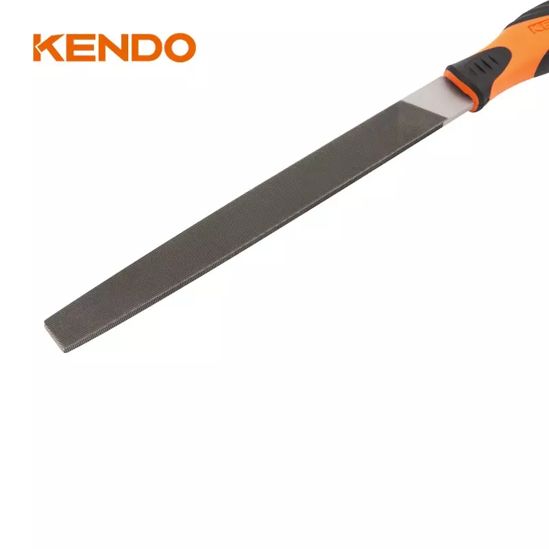 kendo-200-mm-2nd-cut-orange-black-steel-flat-file-30105