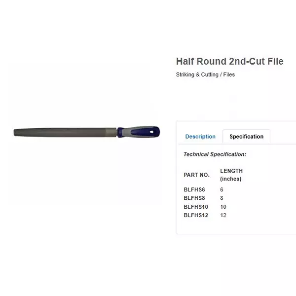 blue-point-8-inch-2032-mm-2nd-cut-half-round-file-with-tough-durable-hss-bi-material-handle-blfhs8