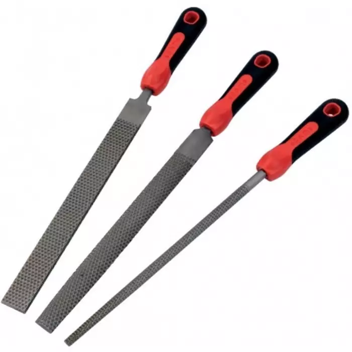 Sam Engineers File Bastard Rasp Cut Flat Half Round Square Triangular With Soft-Grip Handle, BR-3J