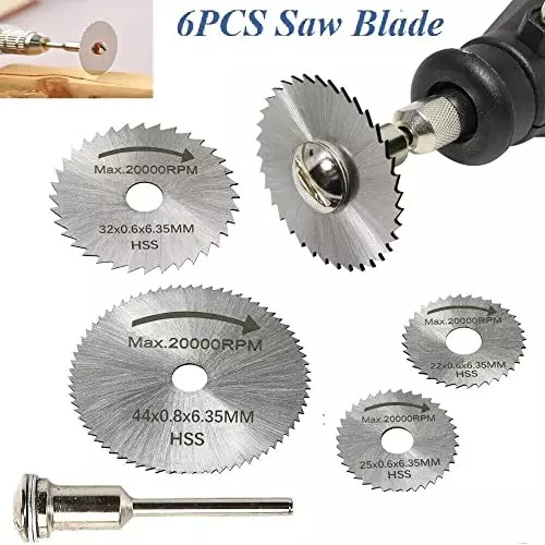 DY TOOLS Mini Circular Saw Disc High Speed Steel 3.2 mm Shank Size (Pack of 6)