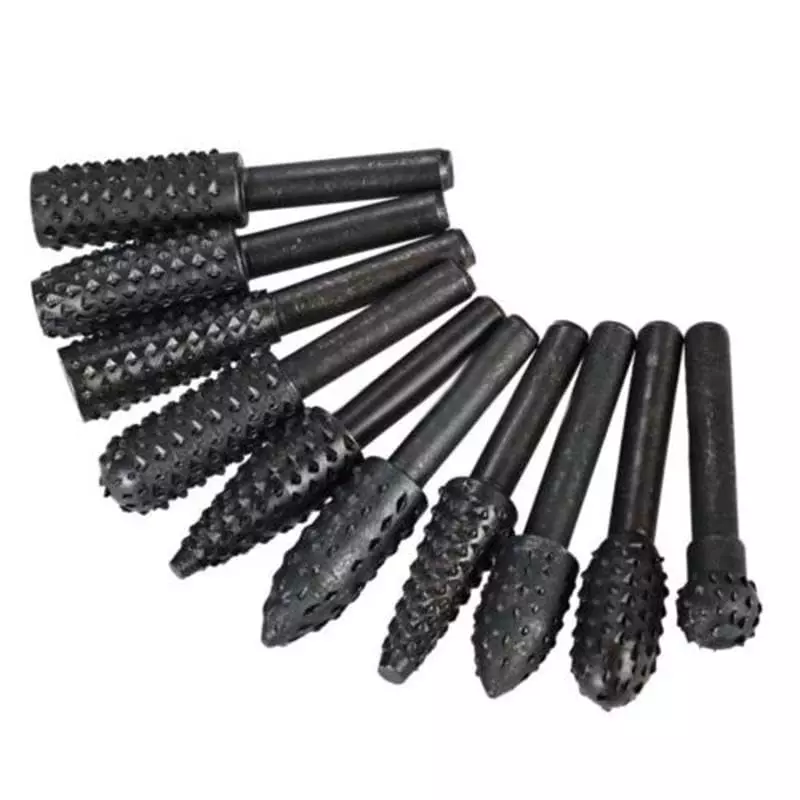 DY TOOLS Wood Carving File Rasp Alloy Steel Round Shank 6 mm (Pack of 10)