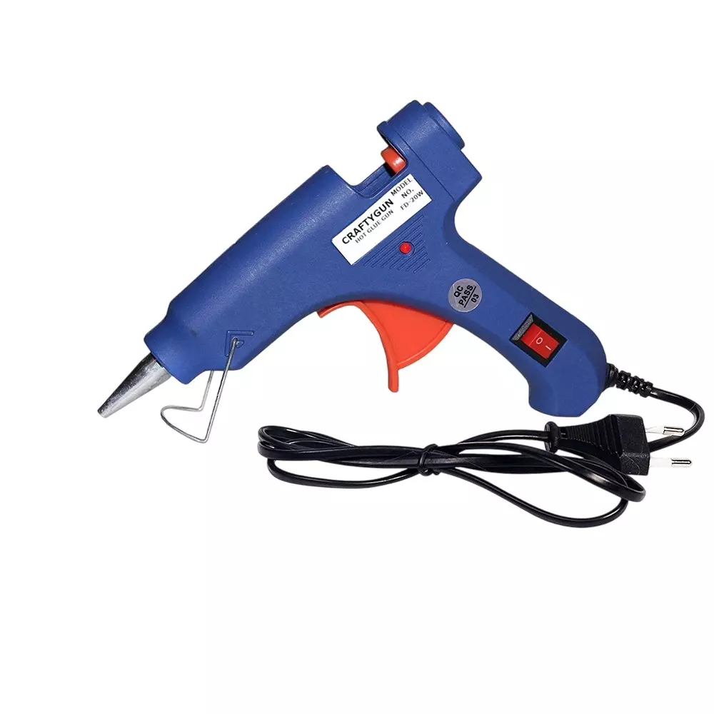 CRAFTYGUN 20 W Glue Gun with Sticks ON OFF Switch & Indicator 7 mm Stick Diameter Blue