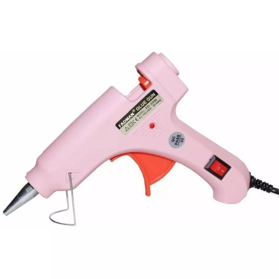 Fadman 20 W Hot Melt Mini Glue Gun with 5 Stick Pink 7 mm Stick Dia., SH_117-Pinkmini-20wt-5-St
