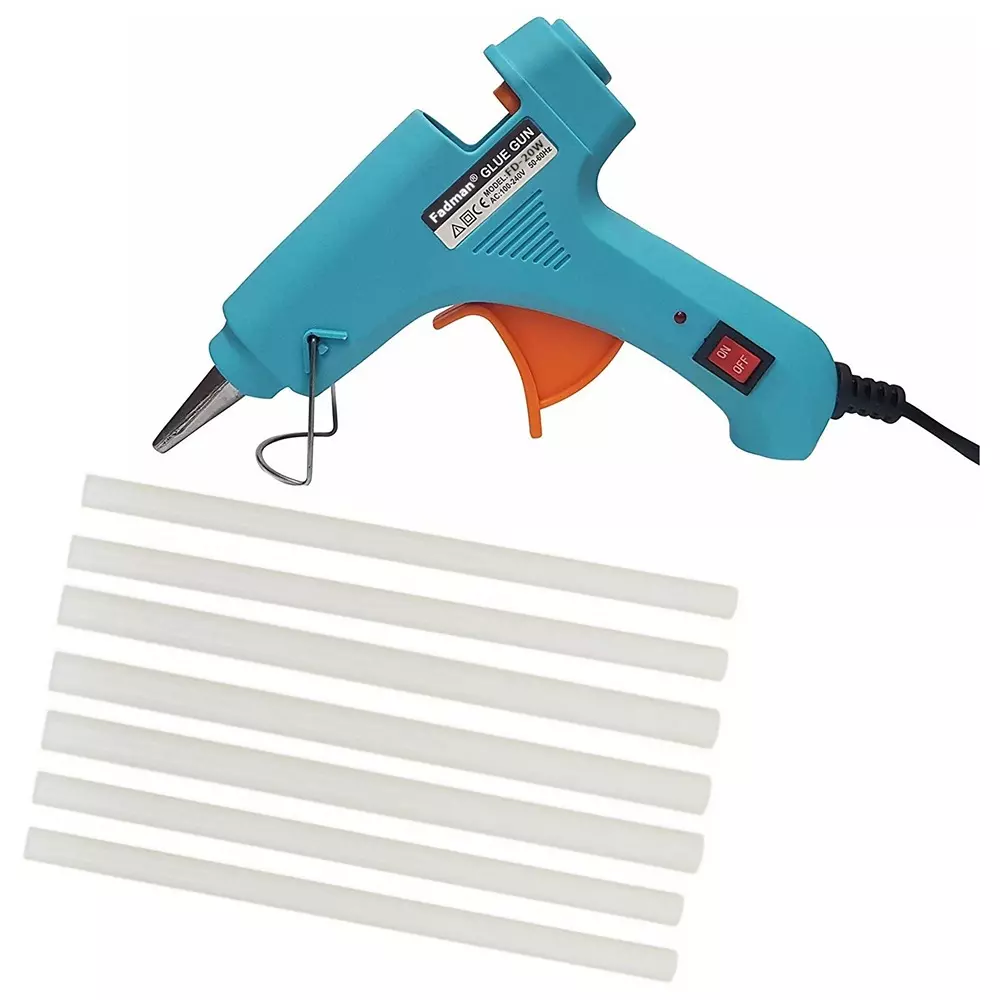 Fadman 20 W Hot Melt Mini Glue Gun with 7 Stick Turquoise 7 mm Stick Dia., SH_71-Turquoisemini-20wt-7-St