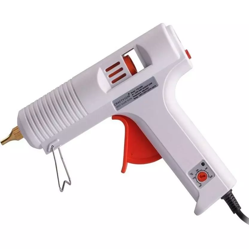CRAFTYGUN 150 W Adjustable Temperature Crown or Max Hot Melt Glue Gun White 11 mm Stick Dia., (CRAFTY)-WHITE(150W)-ONLY-GUN