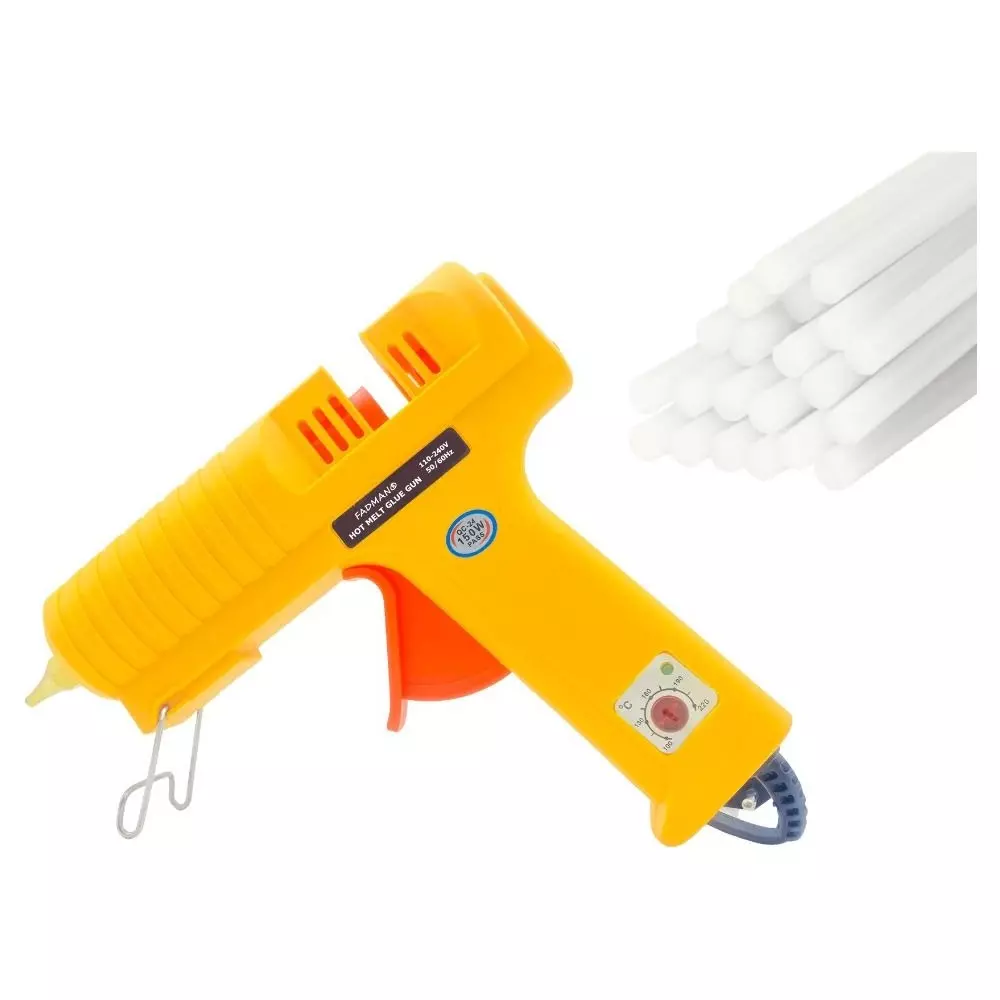 Fadman 150 W Glue Gun with 20 Sticks High Temperature Yellow 11 mm Stick Dia., FADMAN (YELLOW) (150 WATT) 20 STICKS