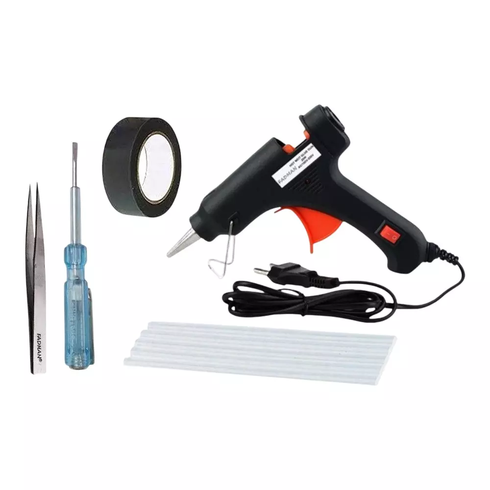 Fadman Standard Temperature 20 W Glue Gun with 5 Sticks Combo Kit Multicolor, GGS5QPR (5 Pcs Tool)