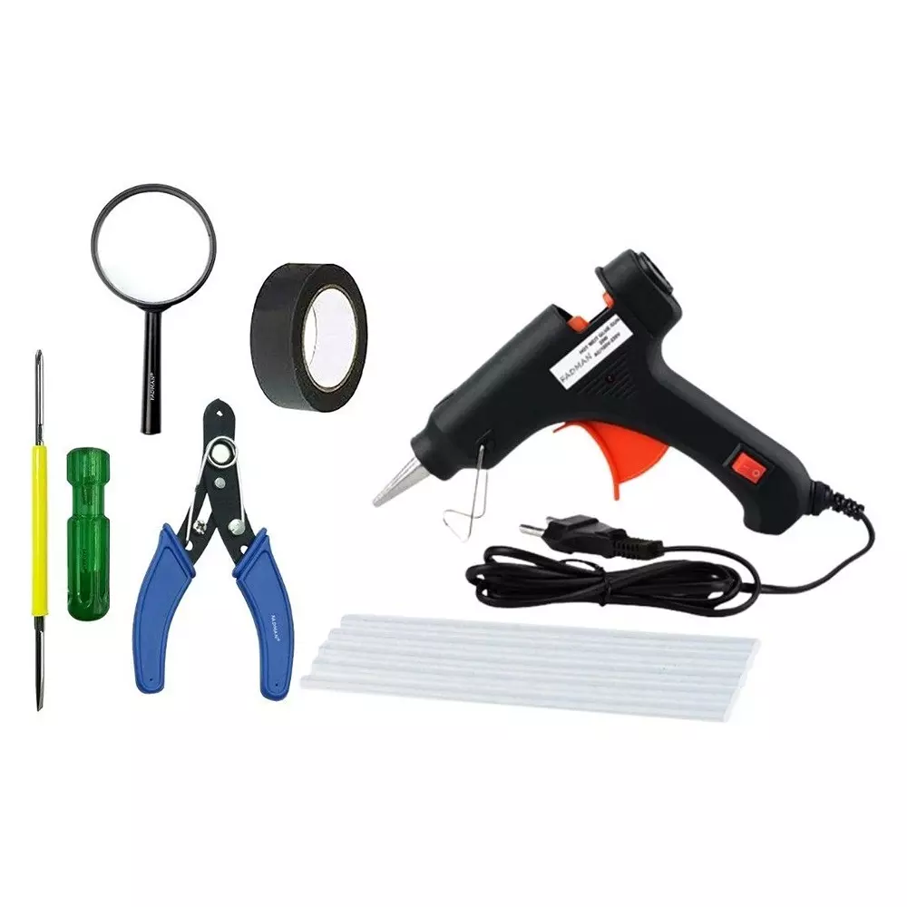 Fadman Standard Temperature 20 W Glue Gun with 5 Sticks Combo Kit Multicolor, GGS6KDPI (6 Pcs Tool)