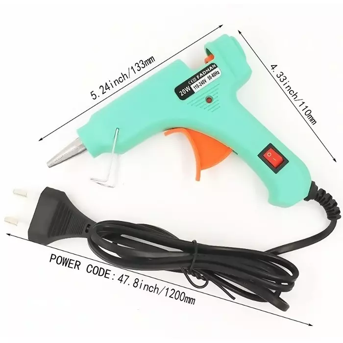 FADMAN Mini 20 W Trigger Feed Glue Gun Without Stick Turquoise 7 mm Dia, FD-20W
