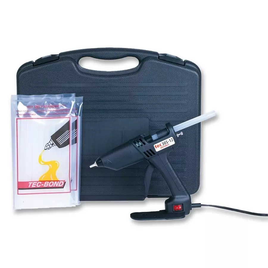 POWER ADHESIVES Kit, Glue Gun, 120-240V, 195Deg, Uk Plug, TEC305-12-KIT-UK