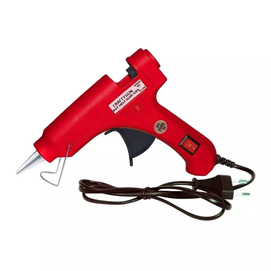 CRAFTYGUN 20 W Standard Temperature Mini Glue Guns Red 7 mm Stick Diameter, RREEDD--MINI-0-STKKS-20WT