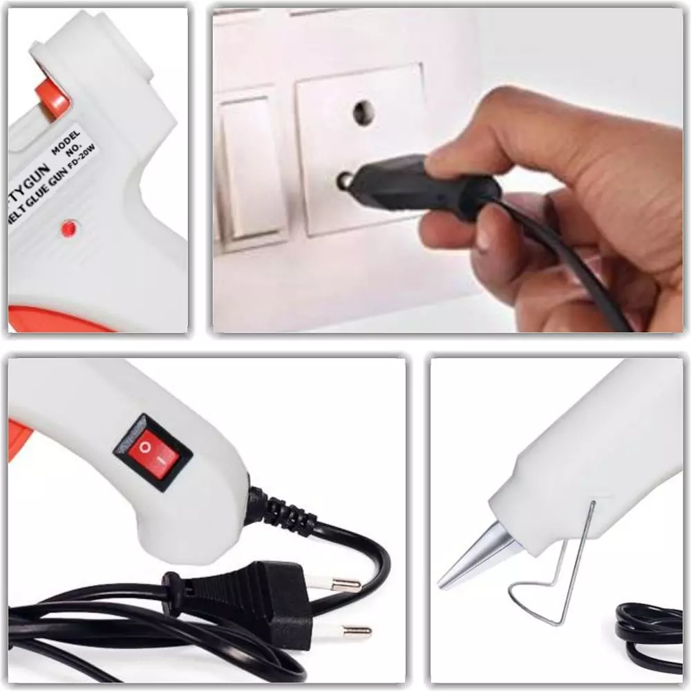 CRAFTYGUN 20 W Mini Glue Gun with 5 Sticks White 7 mm Stick Diameter, SH_WHHITEE--MINI-5-STKKS-20WT