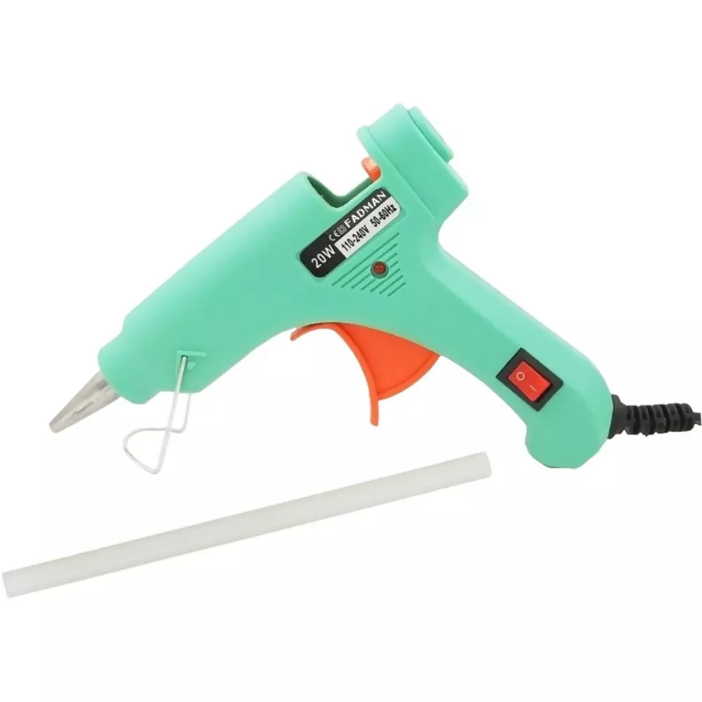 Fadman 20 W Hot Melt Mini Glue Gun with 1 Stick Turquoise 7 mm Stick Dia., SH_0052-TURQUOISEMINI20WT-1ST